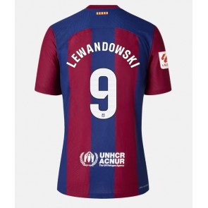 Barcelona Robert Lewandowski #9 Koszulka Podstawowych 2023-24 Krótki Rękaw